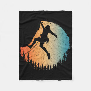 Funny Rock Climbing Art For Men Women Bouldering L Fleece Blanket
