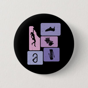 Funny Rock Climbing Bouldering Enthusiasts Kids Wo 6 Cm Round Badge