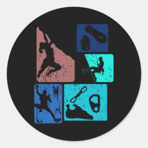 Funny Rock Climbing Bouldering Enthusiasts Men Wom Classic Round Sticker