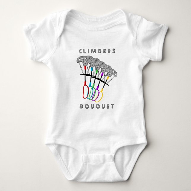 Funny Rock Climbing Bouquet Baby Bodysuit (Front)