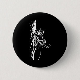 Funny Rock Climbing Cat Lover Indoor Adventure Hum 6 Cm Round Badge