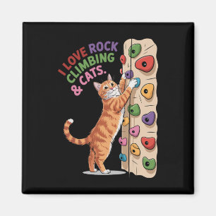 Funny Rock Climbing Cat Lover Indoor Adventure Hum Magnet