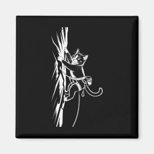 Funny Rock Climbing Cat Lover Indoor Adventure Hum Magnet