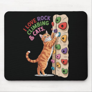 Funny Rock Climbing Cat Lover Indoor Adventure Hum Mouse Pad