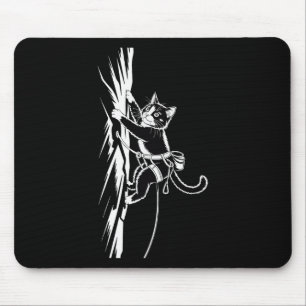 Funny Rock Climbing Cat Lover Indoor Adventure Hum Mouse Pad