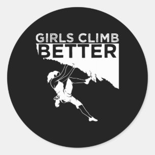 Funny Rock Climbing Design For Women Girls Rock Cl Classic Round Sticker