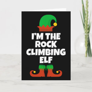Funny Rock Climbing Elf Christmas Xmas Climber Card