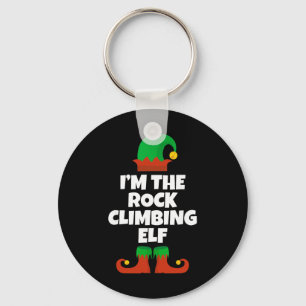 Funny Rock Climbing Elf Christmas Xmas Climber Key Ring