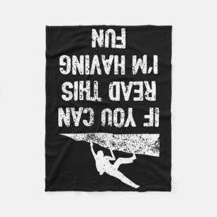 Funny Rock Climbing Free Solo Climbing Fleece Blanket