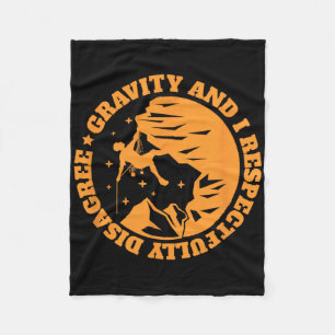 Funny Rock Climbing Mountain Climber Gift For Men Fleece Blanket