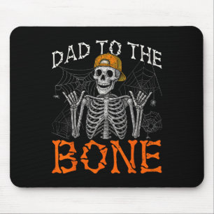 Funny Rock Dad To The Bone Skeleton Halloween Cost Mouse Pad