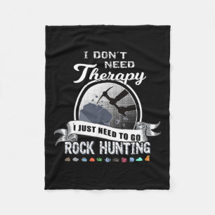 Funny Rock Hunting Therapy Geology Mineral Collect Fleece Blanket