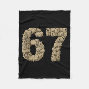 Funny Rock Hyrax Awawa 6 7 Meme Six Seven Love  Fleece Blanket