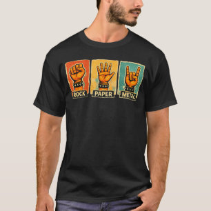 Funny Rock Paper Metal Retro Music Lovers Joke boy T-Shirt