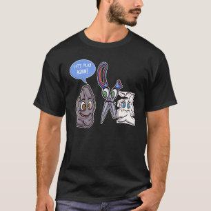 Funny Rock Paper Scissors Joke Let's Play Again T-Shirt