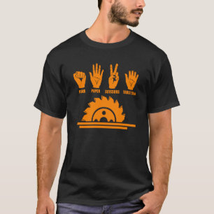 Funny Rock Paper Scissors Table Saw Cool Carpenter T-Shirt