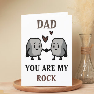 Funny Rock Pun Joke Humour Cute Dad Fathers Day Thank You Card