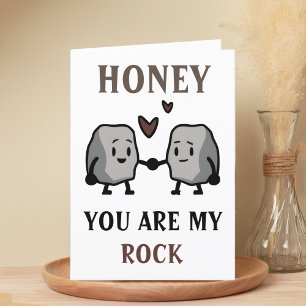 Funny Rock Pun Joke Humour Cute Happy Birthday Thank You Card