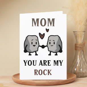 Funny Rock Pun Joke Humour Cute Mum Mother's Day Thank You Card