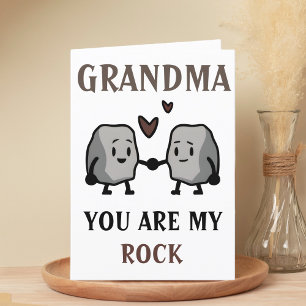 Funny Rock Pun Joke Humour Grandma Mother's Day Thank You Card