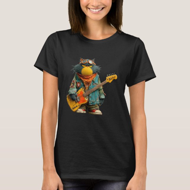 Funny Rocker Cat T-Shirt (Front)