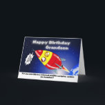 Funny Rocket Birthday Grandson Card<br><div class="desc">Now here is a great way to send a personel message with this Funny Space ship Happy Birthday Grandson card, </div>