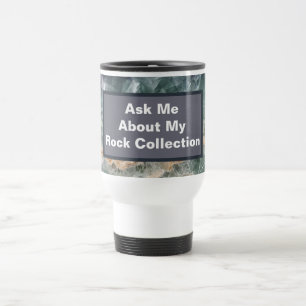 Funny Rockhounding Purple Green Stone Scientist Travel Mug