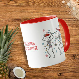 Funny Rocking Spooky Dancing Skeleton Christmas Mug