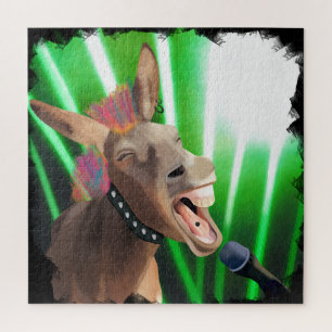 Funny Rockstar Donkey Jigsaw Puzzle
