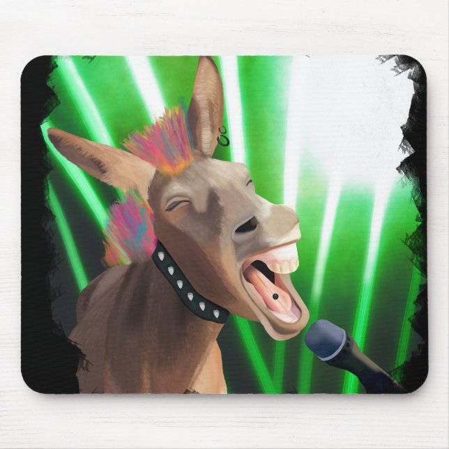 Funny Rockstar Donkey Mouse Pad (Front)