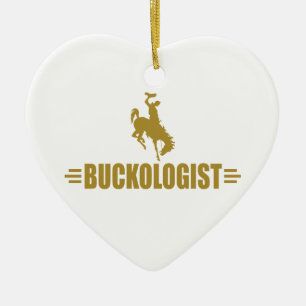 Funny Rodeo Bucking Bronco Ceramic Ornament