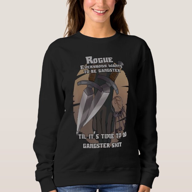 Funny Rogue Gangster Dagger Tabletop Rpg Gamer Sweatshirt (Front)