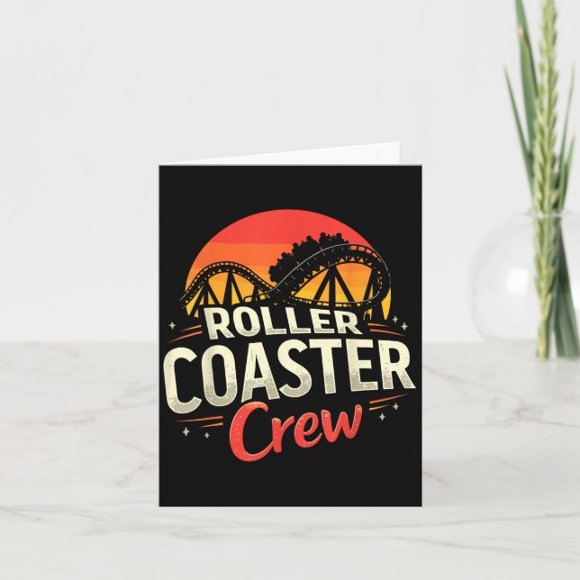 Funny Roller Coaster Crew Amusement Park Rollercoa Card (Front)