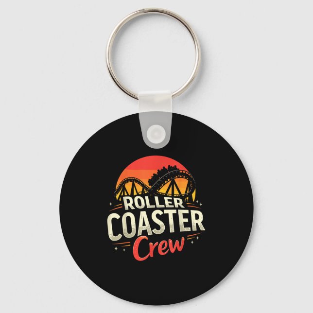 Funny Roller Coaster Crew Amusement Park Rollercoa Key Ring (Front)