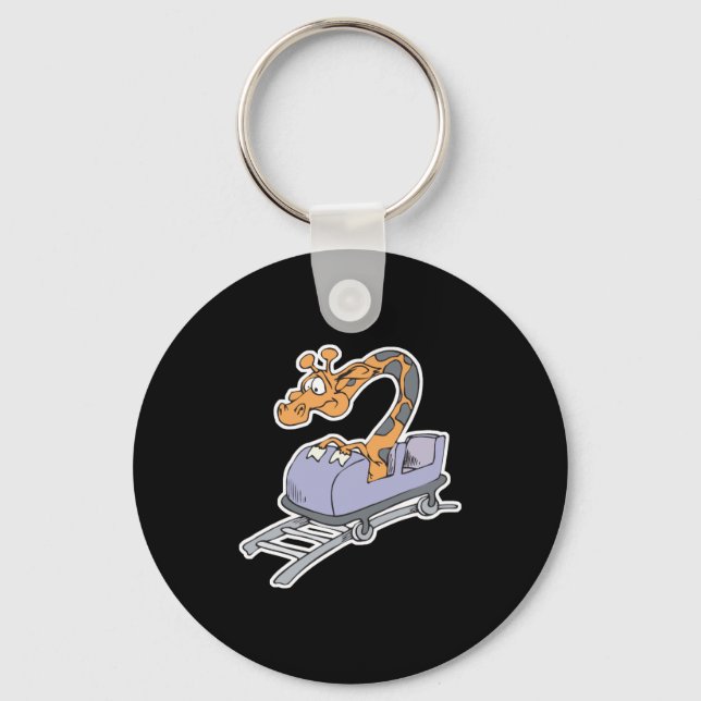 funny roller coaster giraffe key ring (Front)