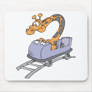 funny roller coaster giraffe mouse pad