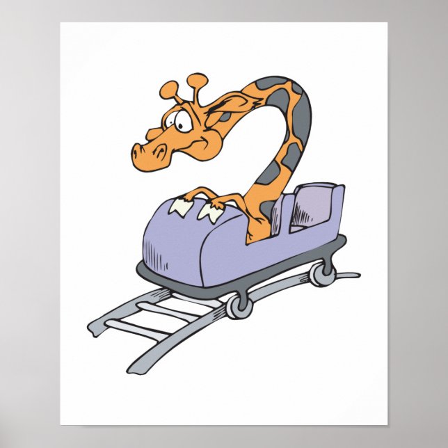 funny roller coaster giraffe poster (Front)