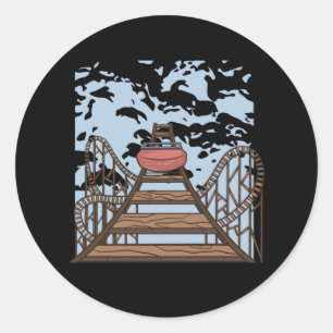 Funny Rollercoaster Amusement Park Gift Classic Round Sticker