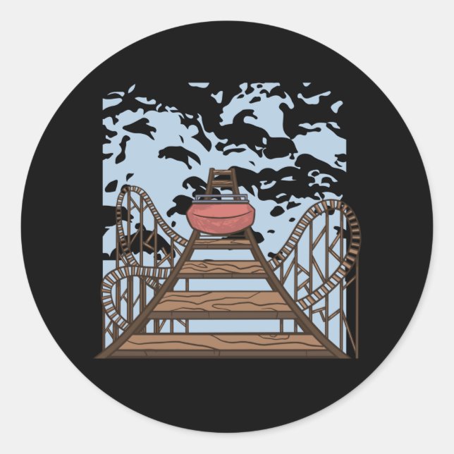 Funny Rollercoaster Amusement Park Gift Classic Round Sticker (Front)