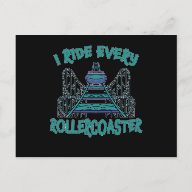 Funny Rollercoaster Amusement Park Gift Postcard (Front)