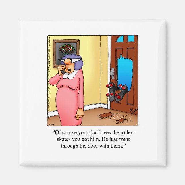 Funny Rollerskating Humour Magnet (Front)