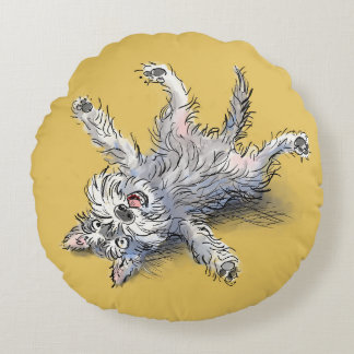 Funny Rolling Schnauzer Snuggle Round Cushion