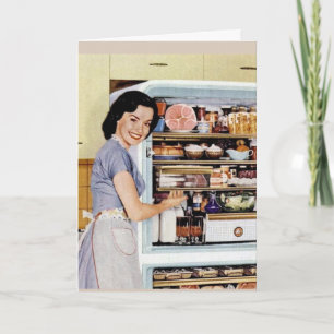 FUNNY ROMANCE. FEED ME RETRO GREETING CARD