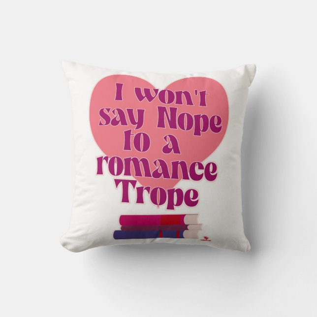 Funny Romance Trope Reader Love Motto Cushion (Front)