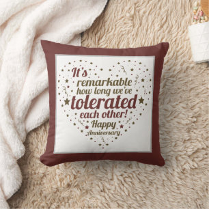 funny romantic Anniversary word art Cushion