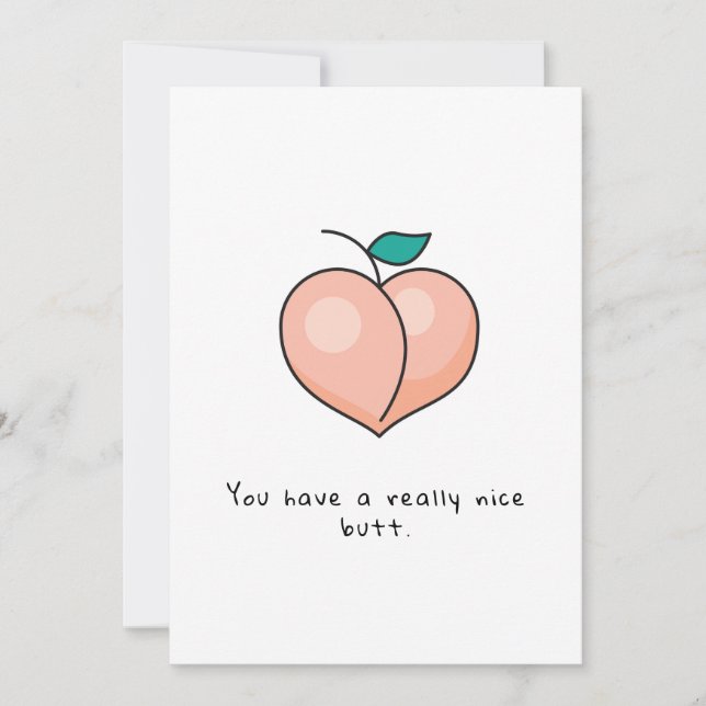 Funny Romantic Butt Card- Valentines Day Card (Front)