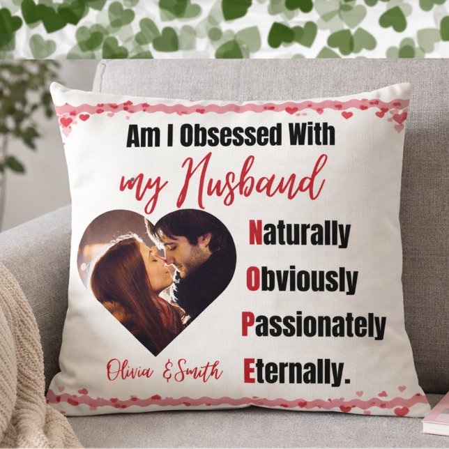 Funny Romantic Couple Photo Throw Pillow (Creator Uploaded)