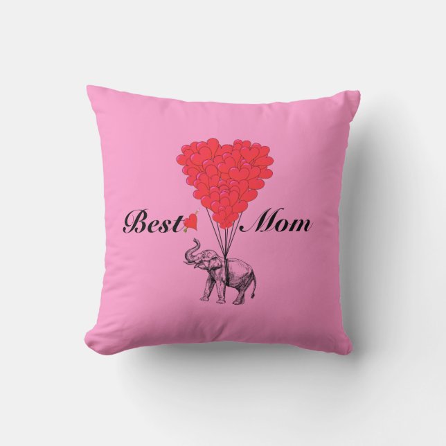 Funny romantic elephant best mum cushion (Front)