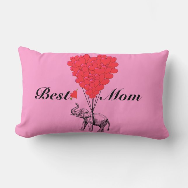 Funny romantic elephant best mum lumbar cushion (Front)