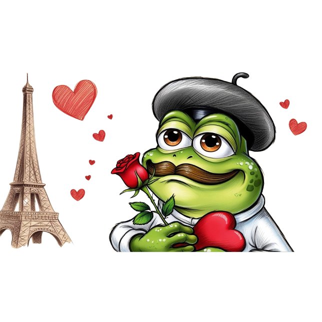funny romantic french frog for valentines day coffee mug (Creator Uploaded)
